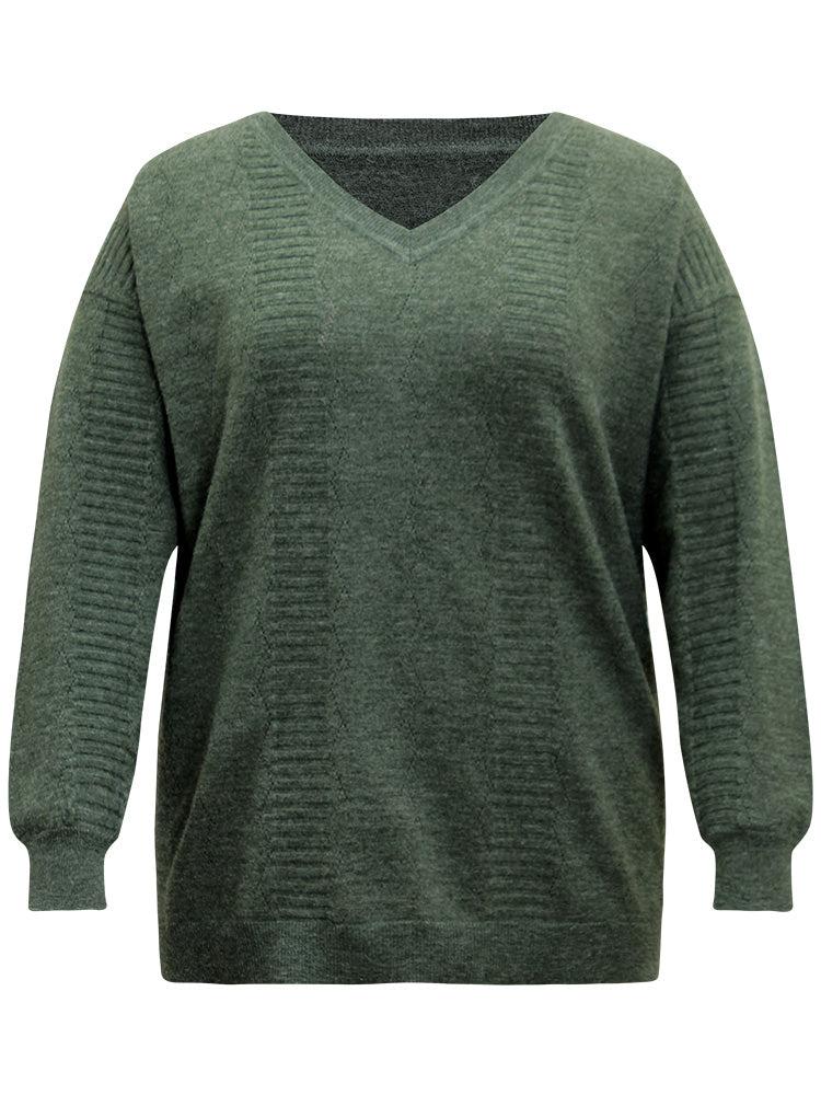 Supersoft Essentials Plain Texture V Neck Pullover Female Product Image