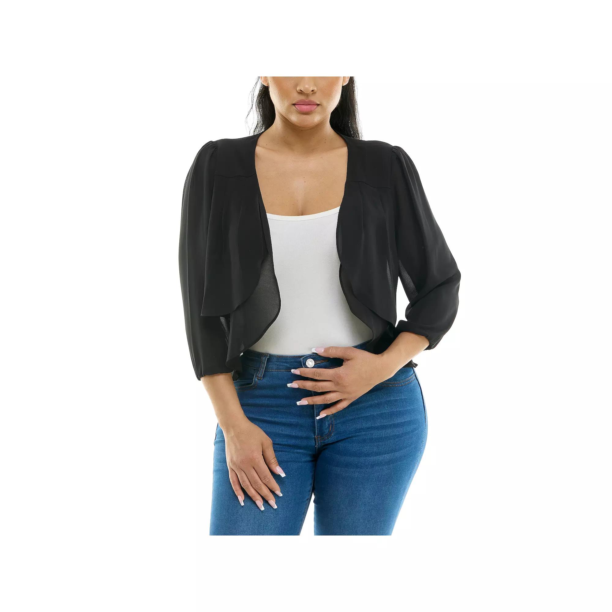 Women's Nina Leonard Chiffon Pleated Bolero,  Product Image