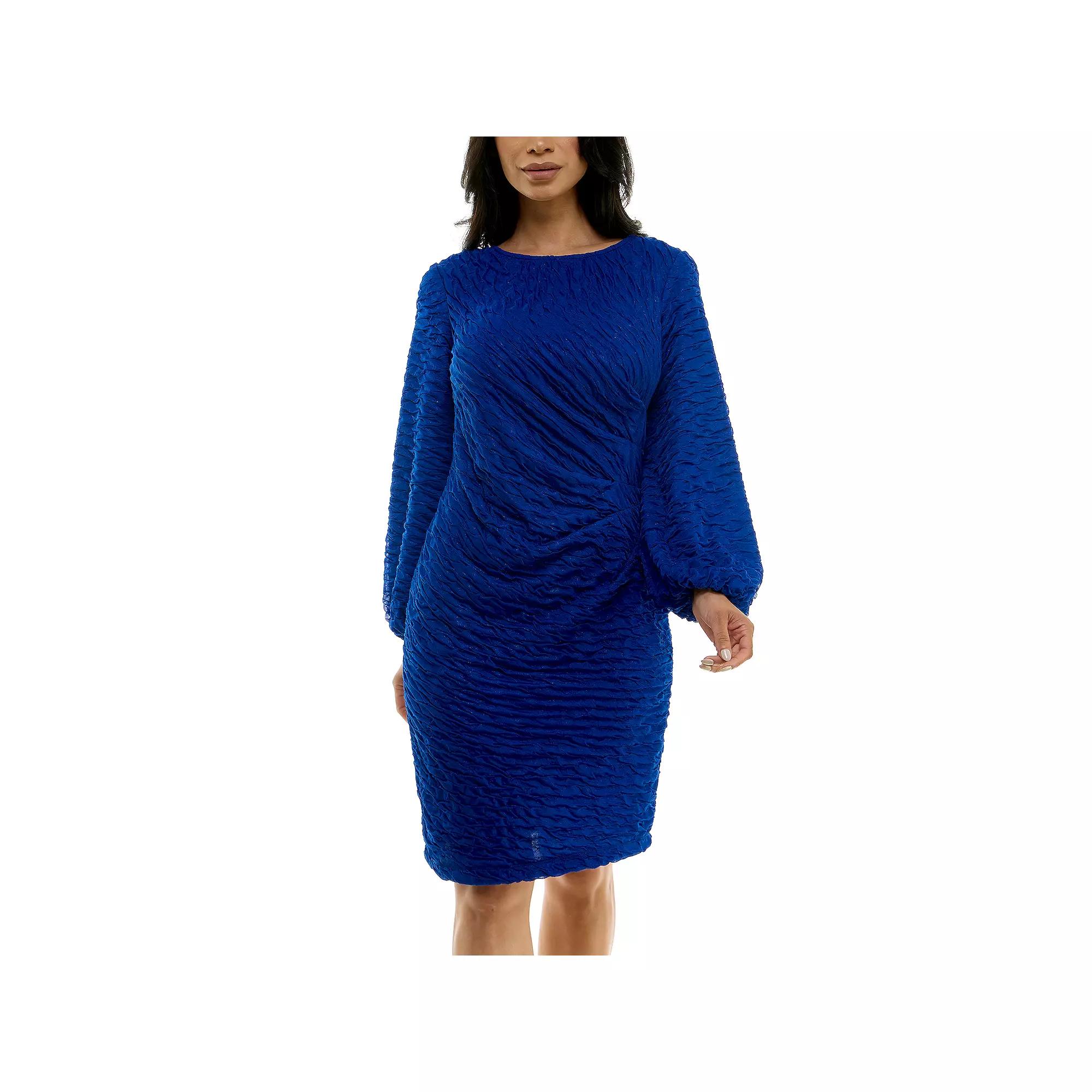 Women's Nina Leonard Puckered Knit Sheath Dress,  Product Image
