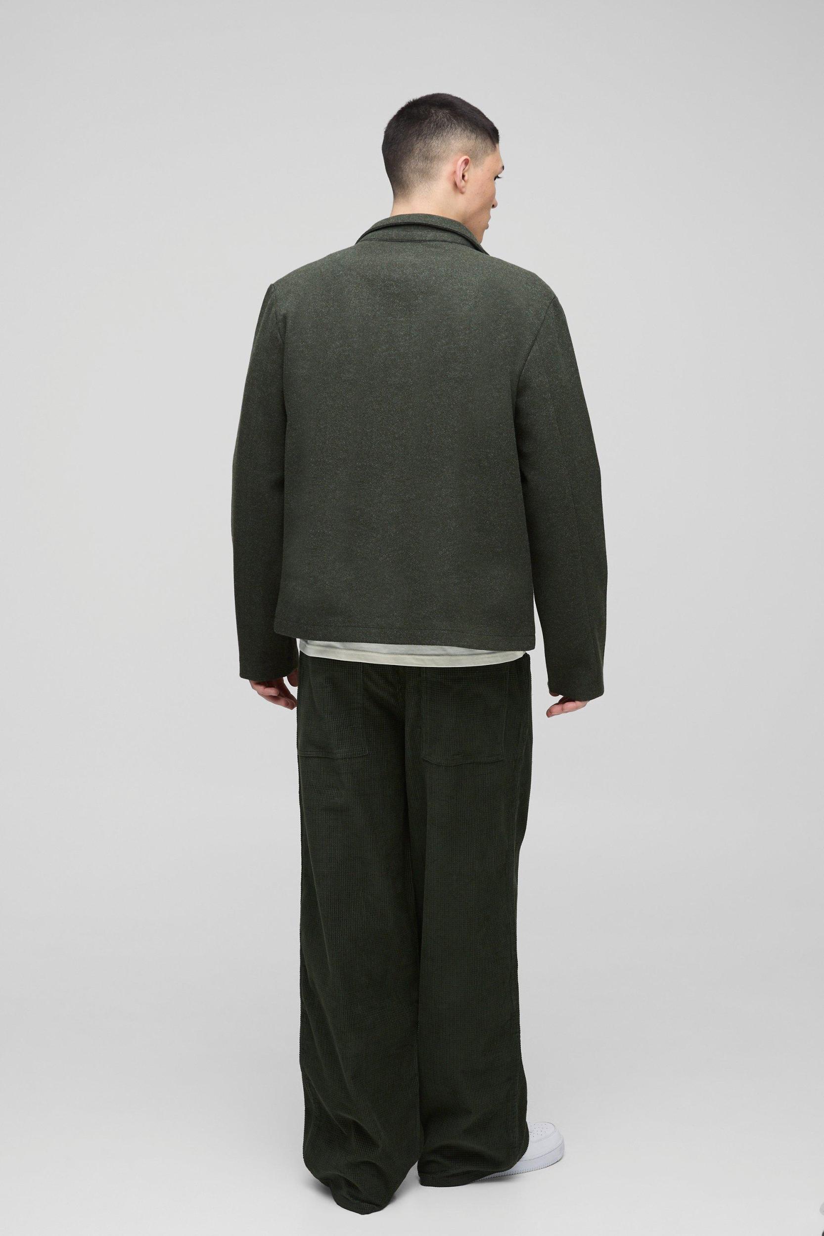 Elasticated Waist Baggy Panel Waffle Corduroy Pants | boohooMAN USA Product Image