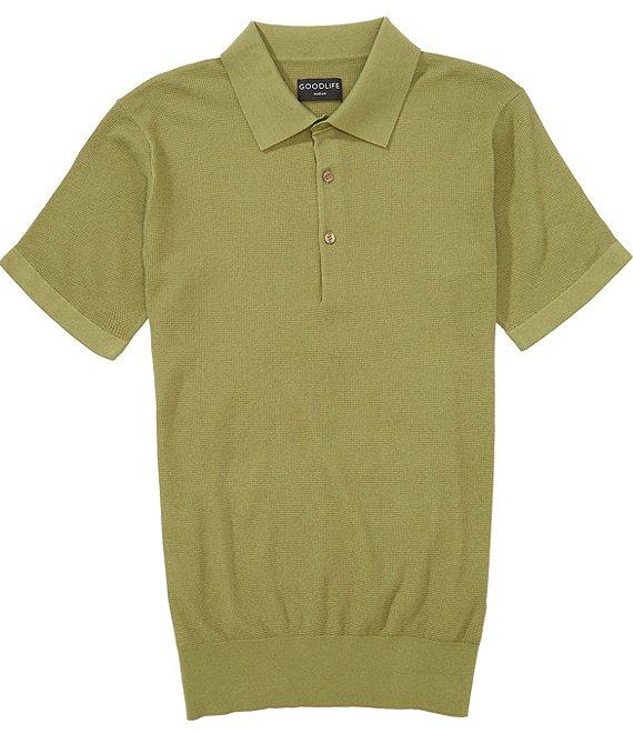 Goodlife Solid Waffle Short Sleeve Polo Shirt Product Image