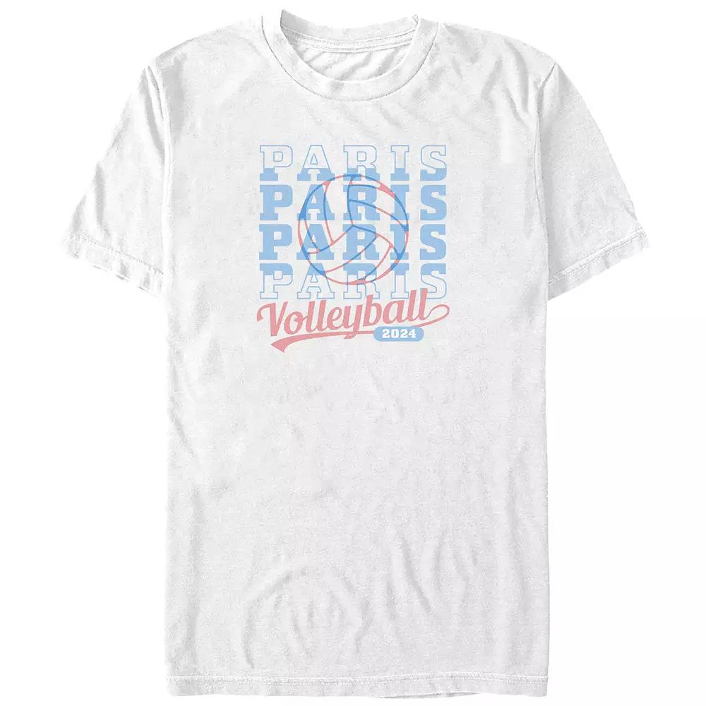 Big & Tall Paris Volleyball 2024 Graphic Tee, Men's, Size: 3XL Tall, White Product Image