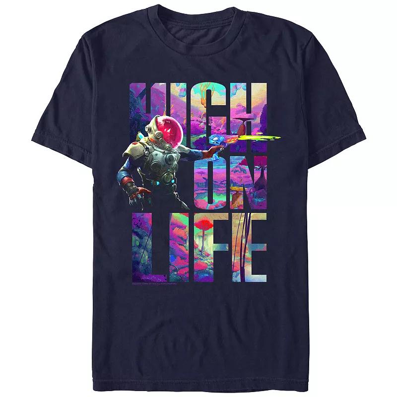 Men's High On Life Scenes Filled Logo Graphic Tee, Size: XS, Blue Product Image