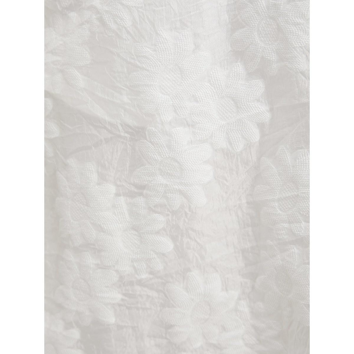 Plus Size Solid Floral Print Pocket Midi Skirt Women White Elegant Heather No stretch Pocket Dailywear Skirts BloomChic 10/M Product Image