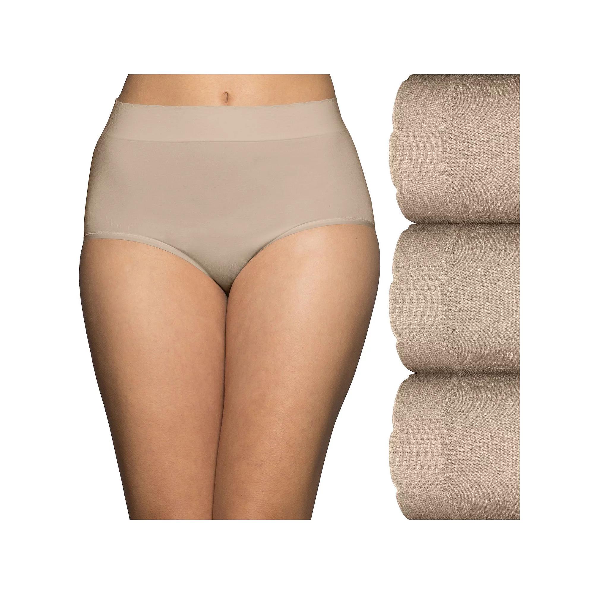 Women's Vanity Fair Lingerie® 3-Pack No Pinch No Show™ Seamless Briefs 13418, Black Black Asst Product Image