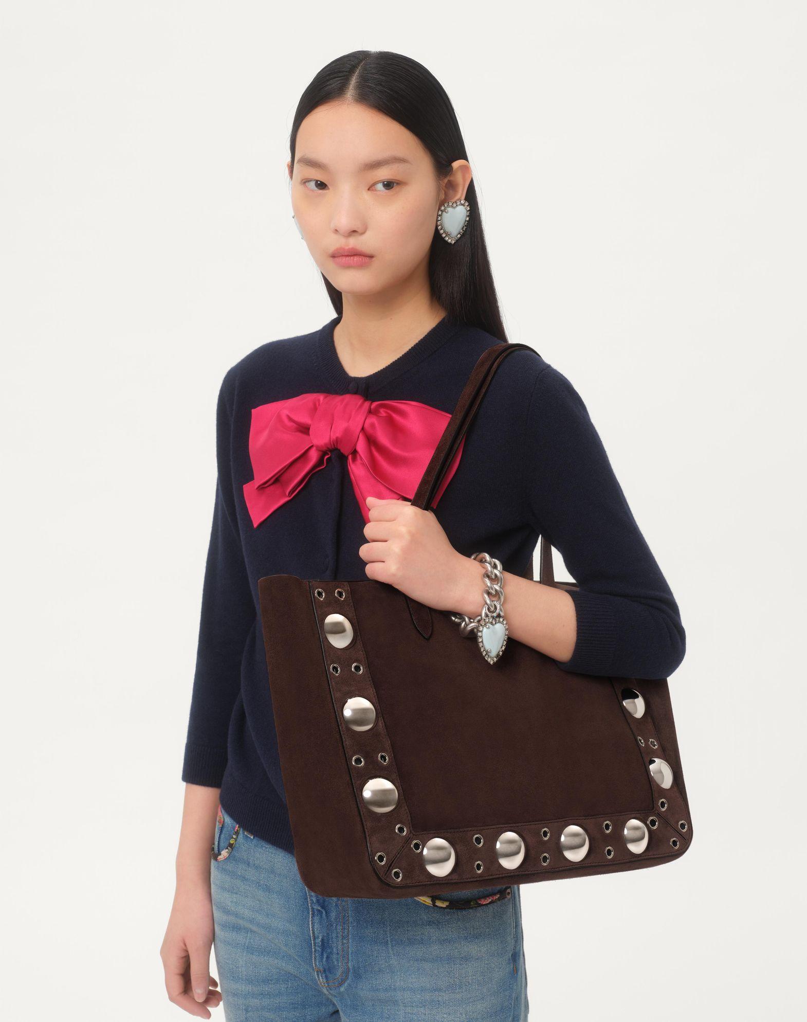 Valentino Garavani Medium Nellcôte Suede Shopping Bag Product Image