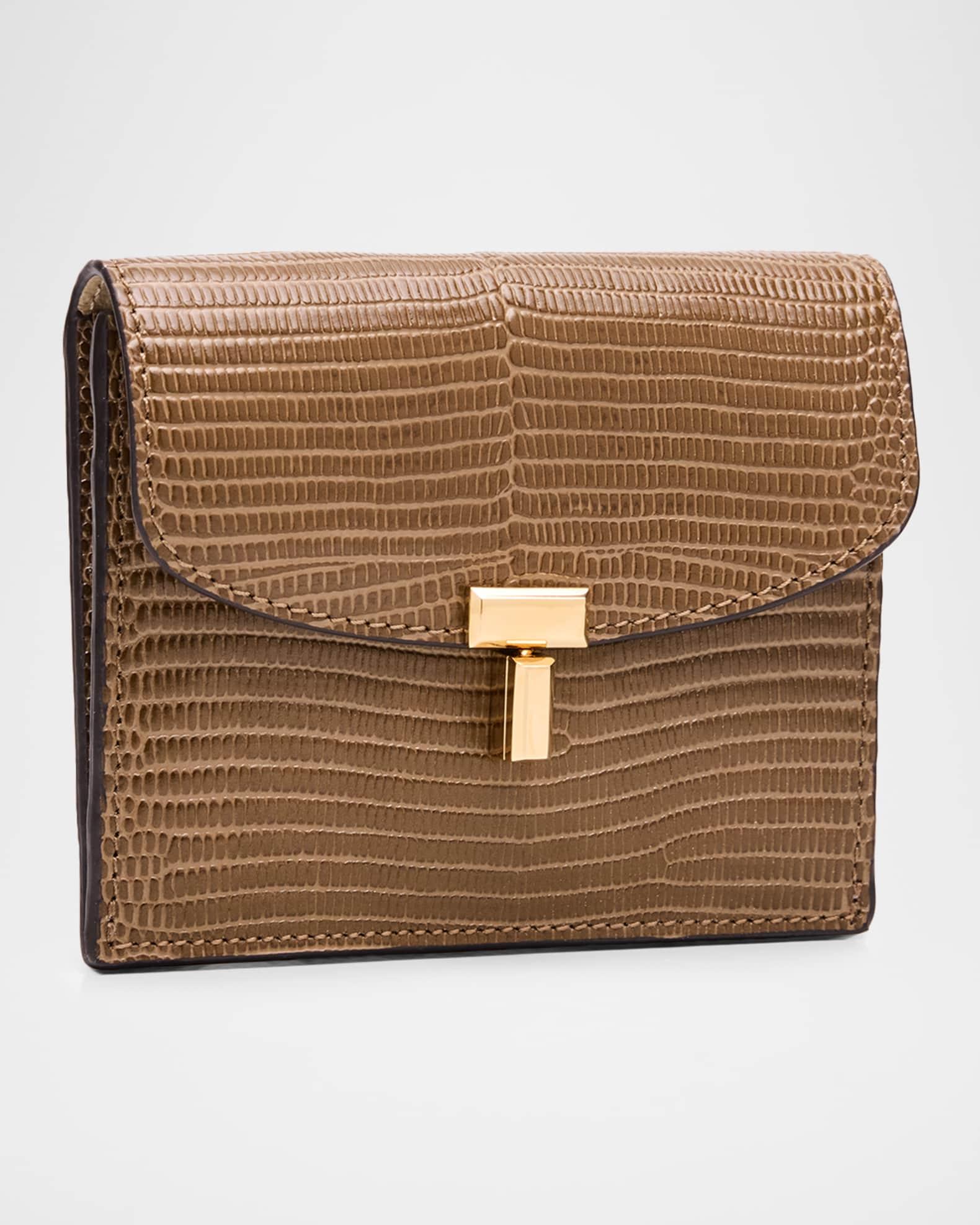 T-Lock Lizard-Embossed Leather Cardholder Product Image