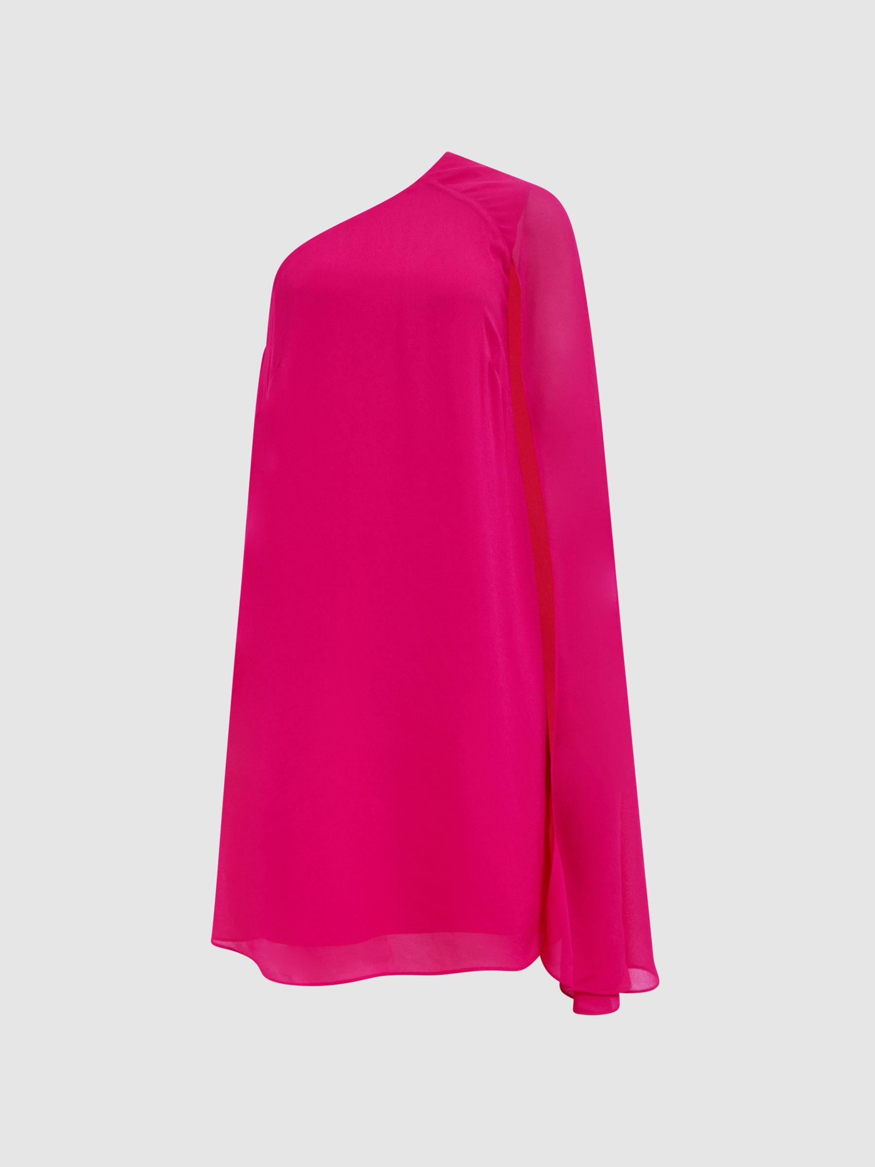 Sheer Cape Sleeve Mini Dress in Pink Product Image