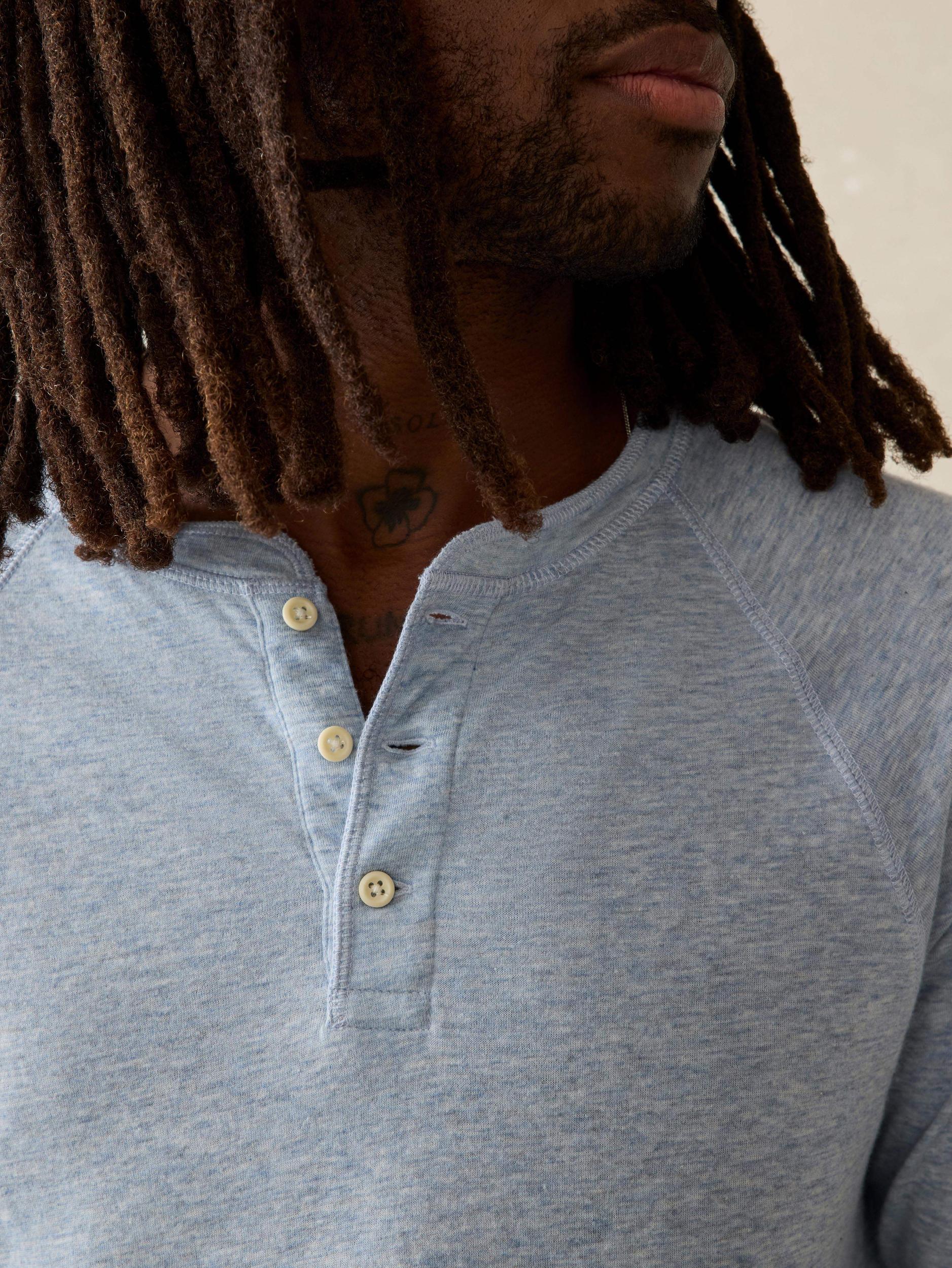 Long-Sleeve Cloud Henley - Light Blue Heather Male Product Image