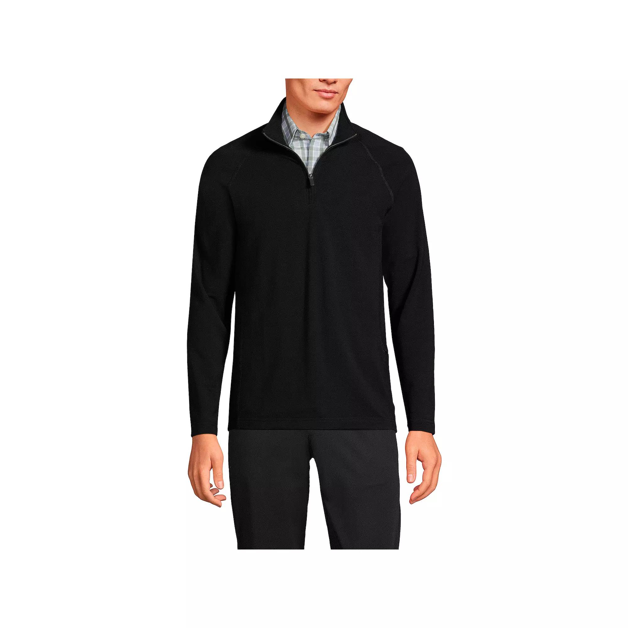 Big & Tall Lands' End Long Sleeve French Terry Quarter Zip Sweatshirt, Men's,  Product Image