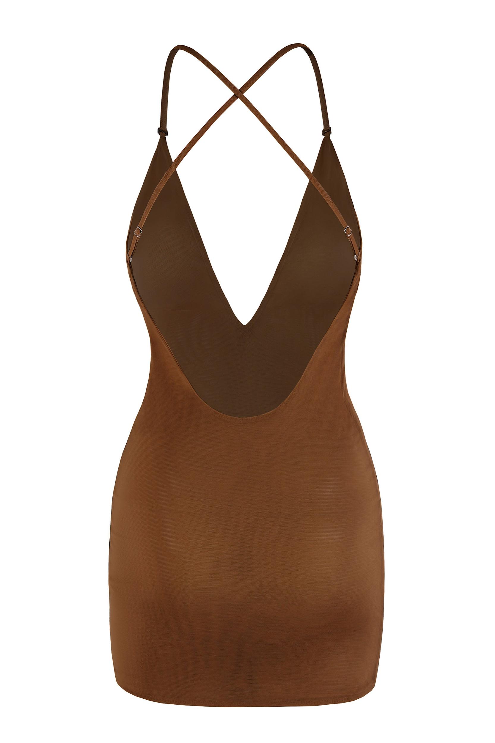 Intimates Soft Mesh Multiway Mini Dress in Chestnut Product Image