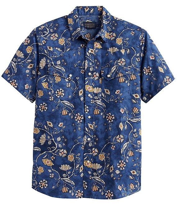 Pendleton Laramie Batik Floral Print Short Sleeve Woven Shirt Product Image