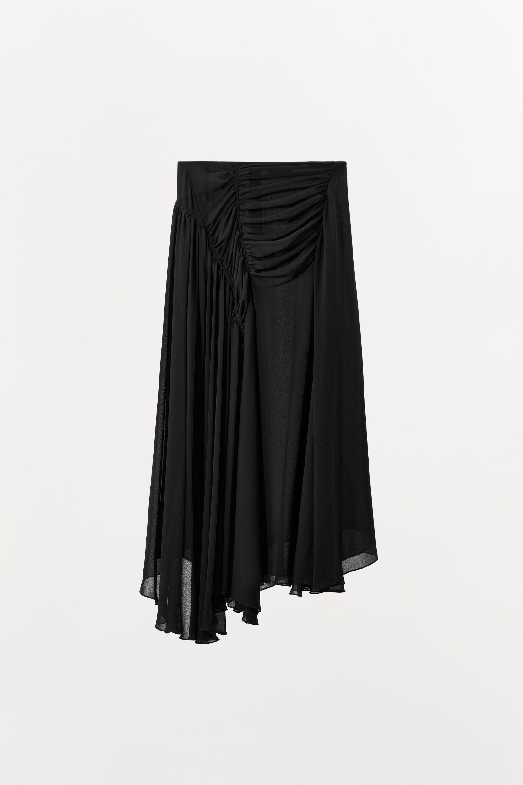 DRAPED GEORGETTE MIDI SKIRT Product Image