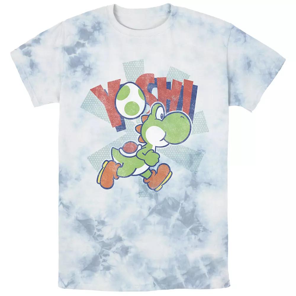 Men's Super Mario Bros. Yoshi Running Bombard Wash Tee,  Product Image