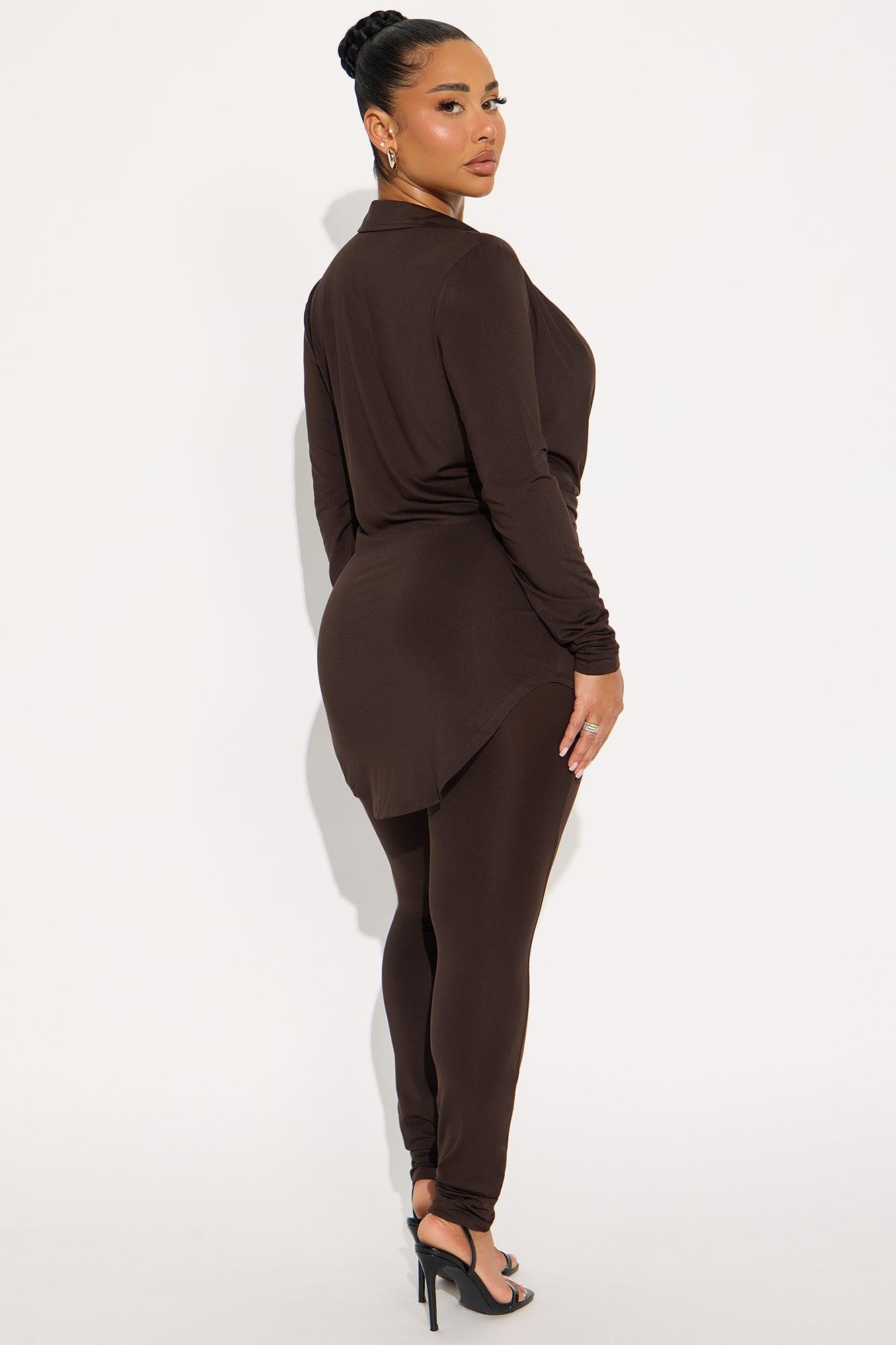 Monique Cowl Neck Legging Set - Chocolate Female Product Image