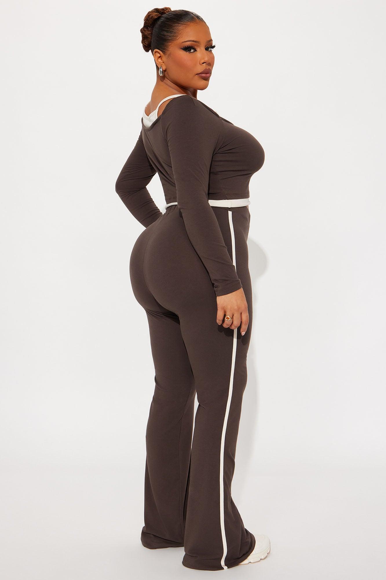 Double Up Pant Set - Brown Product Image