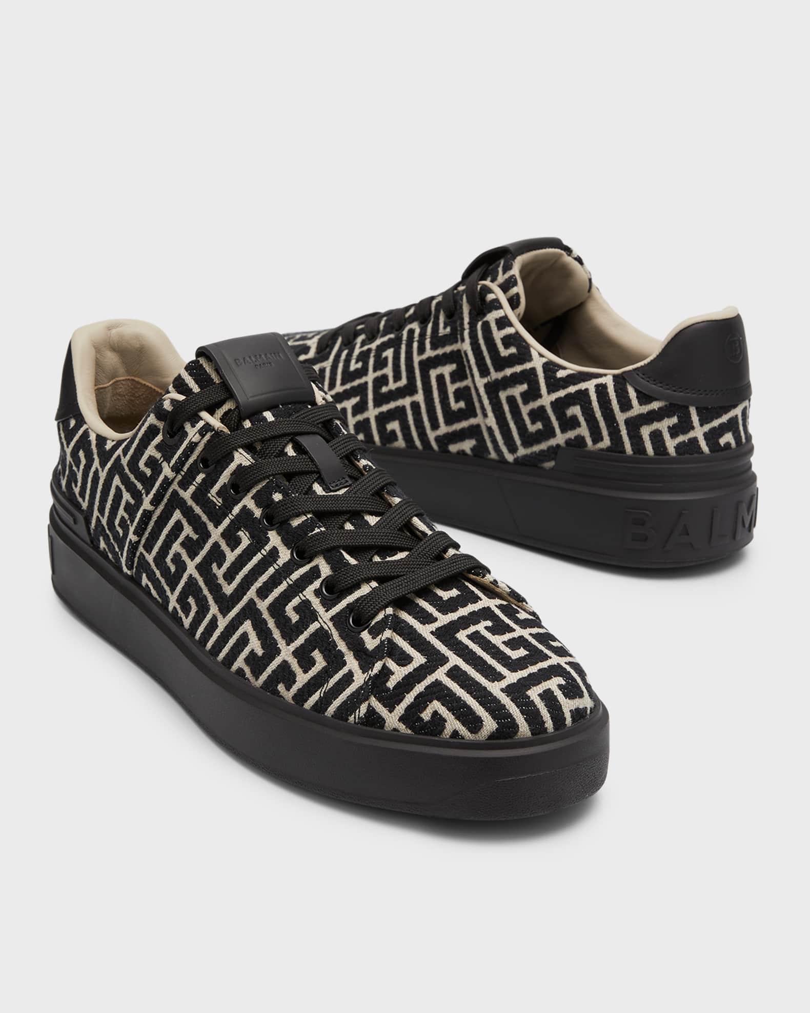 Mens B Court Monogram Jacquard Low-Top Sneakers Product Image