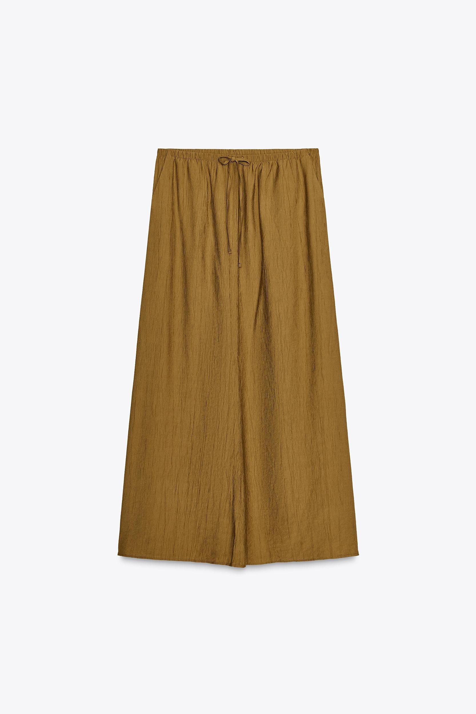 WRINKLED EFFECT MIDI SKIRT Product Image