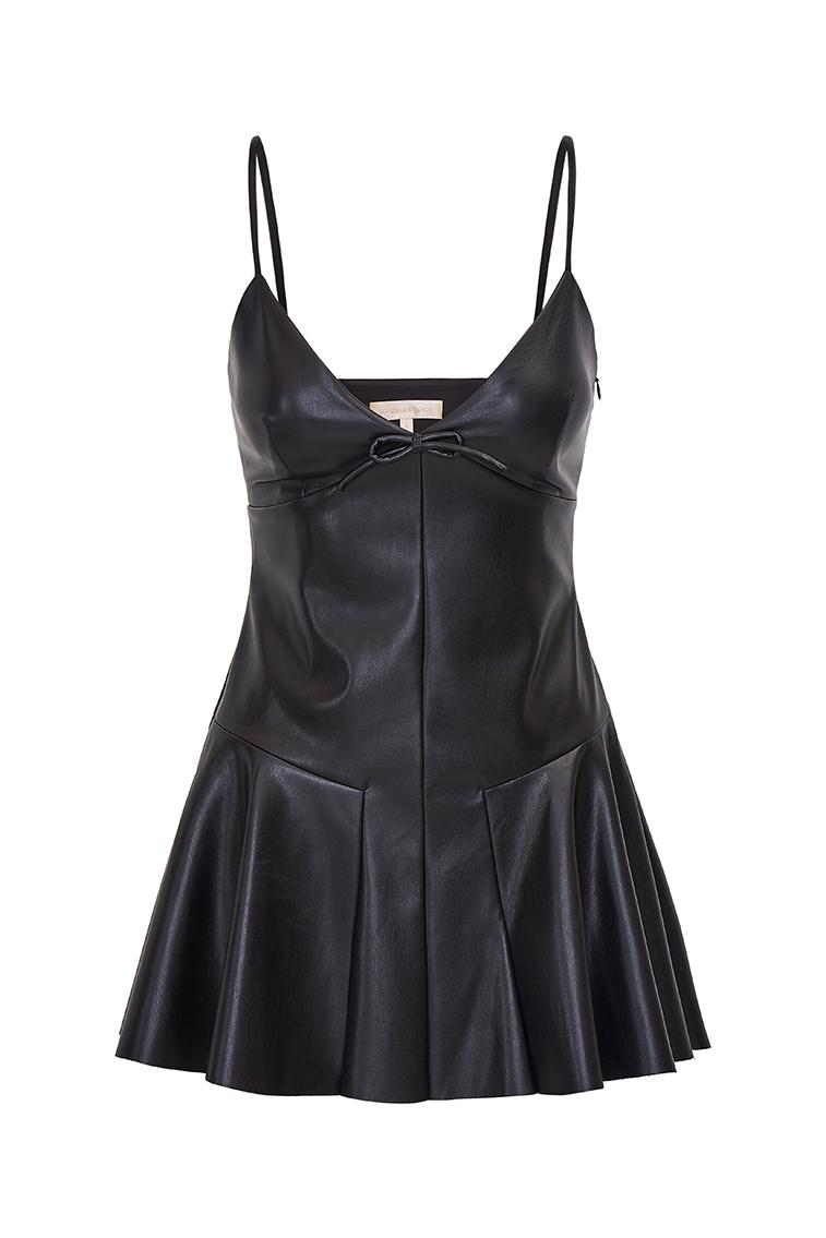 Falletta Vegan Leather Mini Dress Product Image
