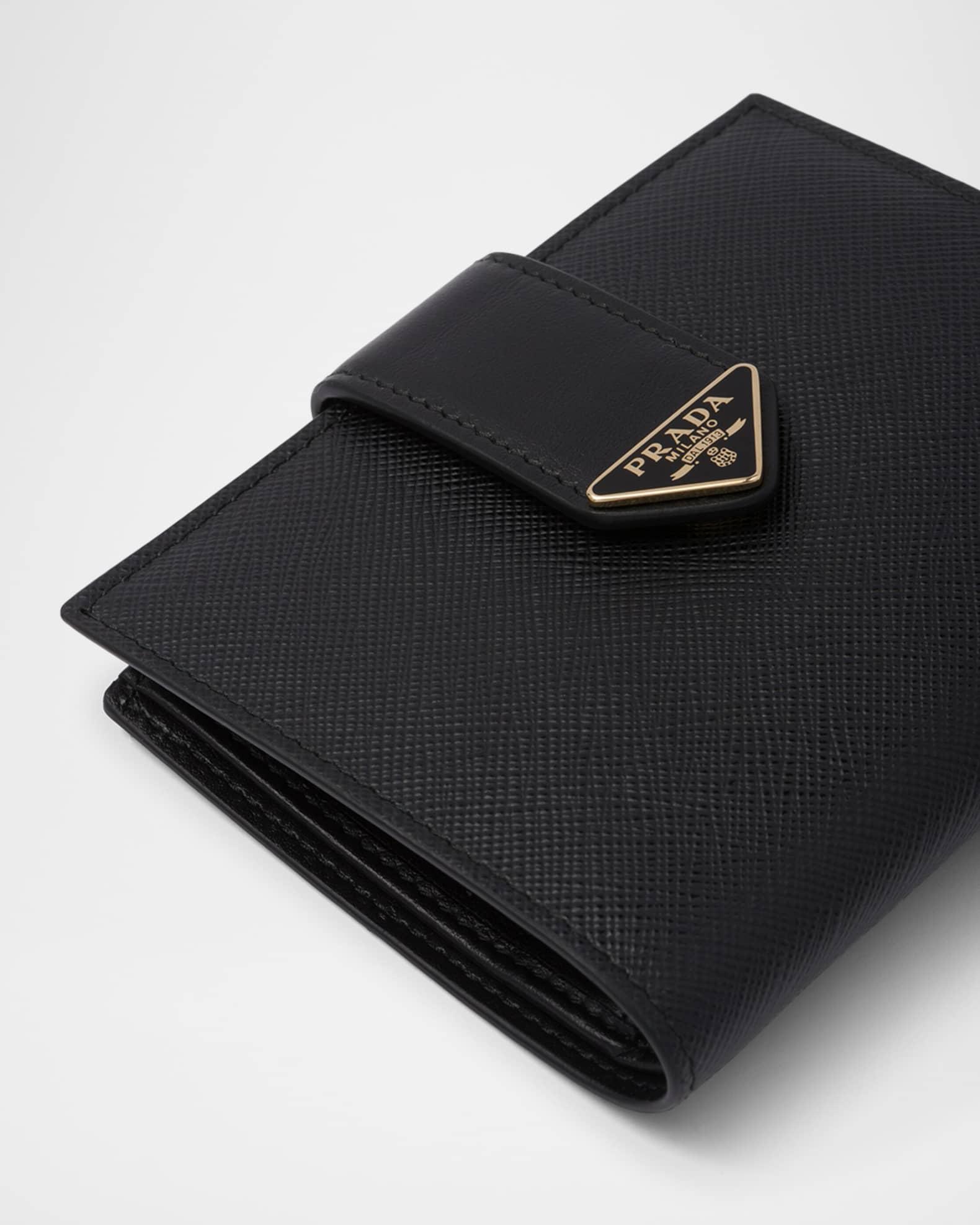 Small Saffiano and Smooth Leather Bifold Wallet Product Image