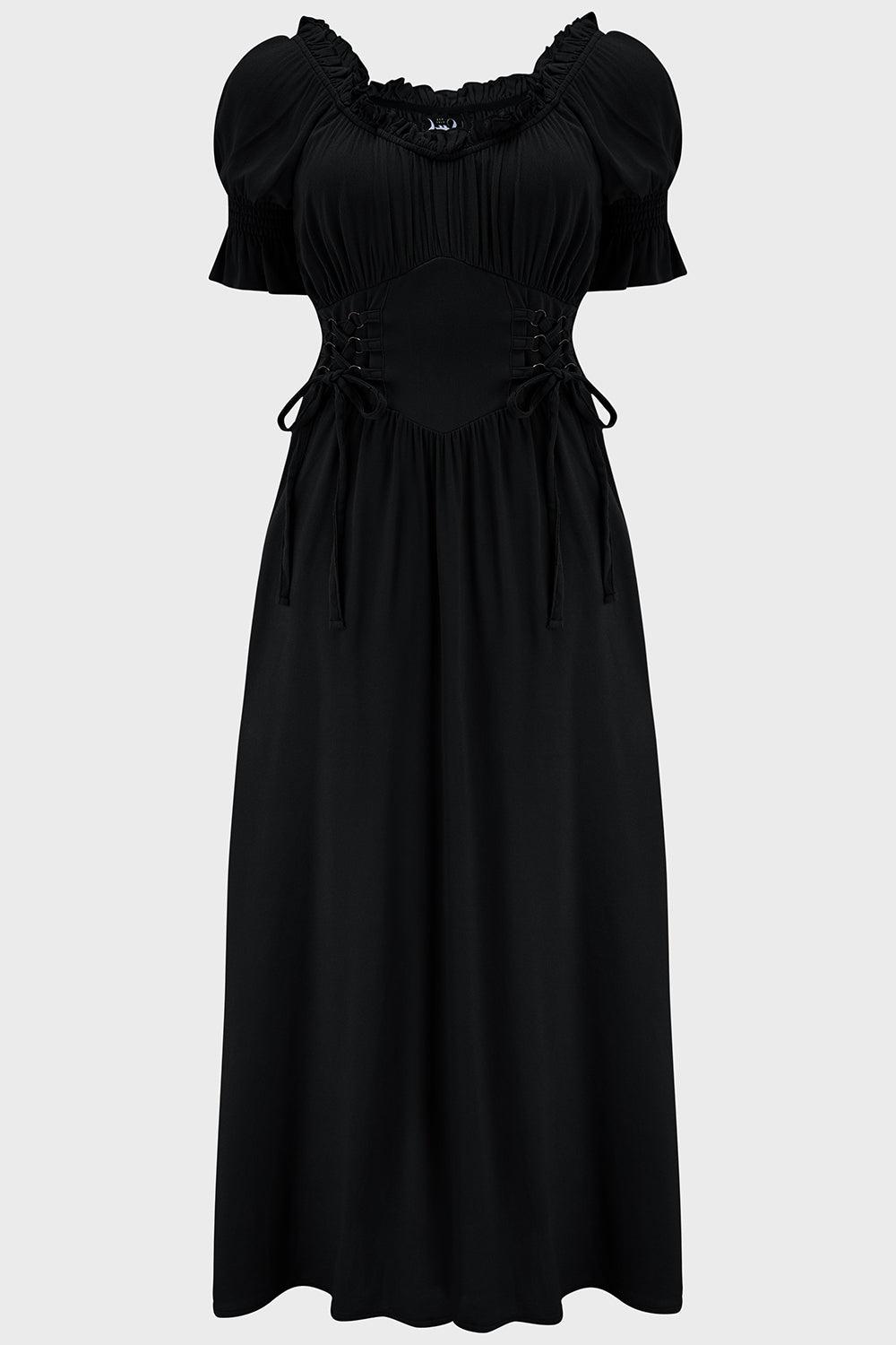Jocasta Maxi Dress Short Sleeve [BLACK] Female Product Image