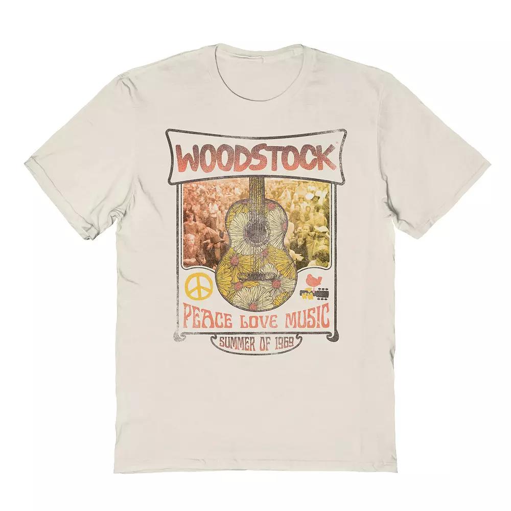 Men's Vintage Daisy Guitar Graphic Tee, Size: Small, Natural Product Image