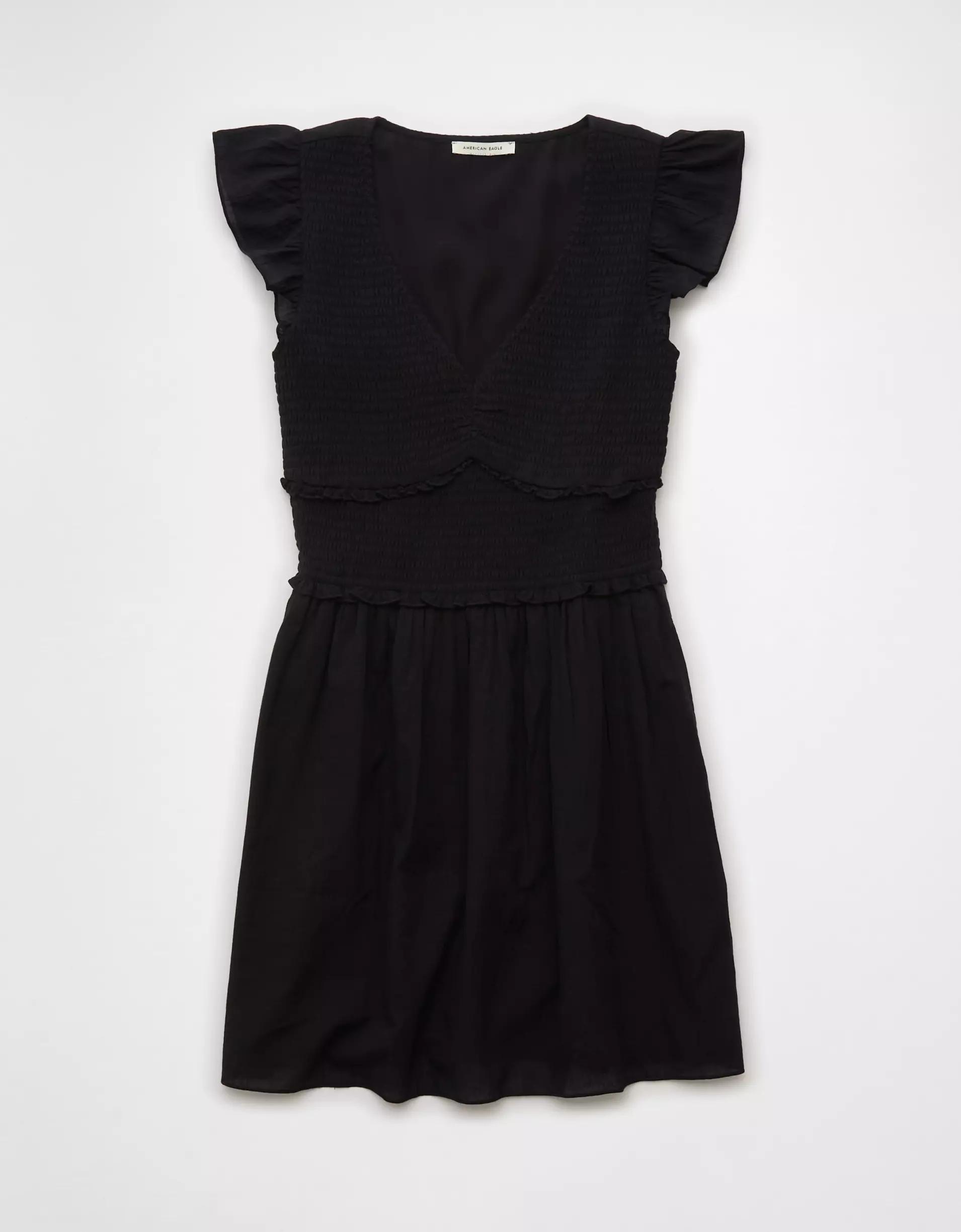 AE Smocked Flutter Sleeve Mini Dress Product Image