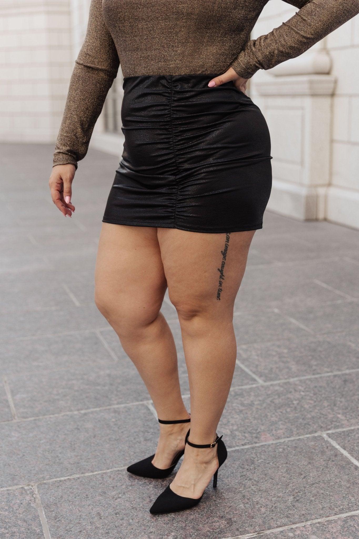 Just a Flirt Pleated Skirt in Black Product Image