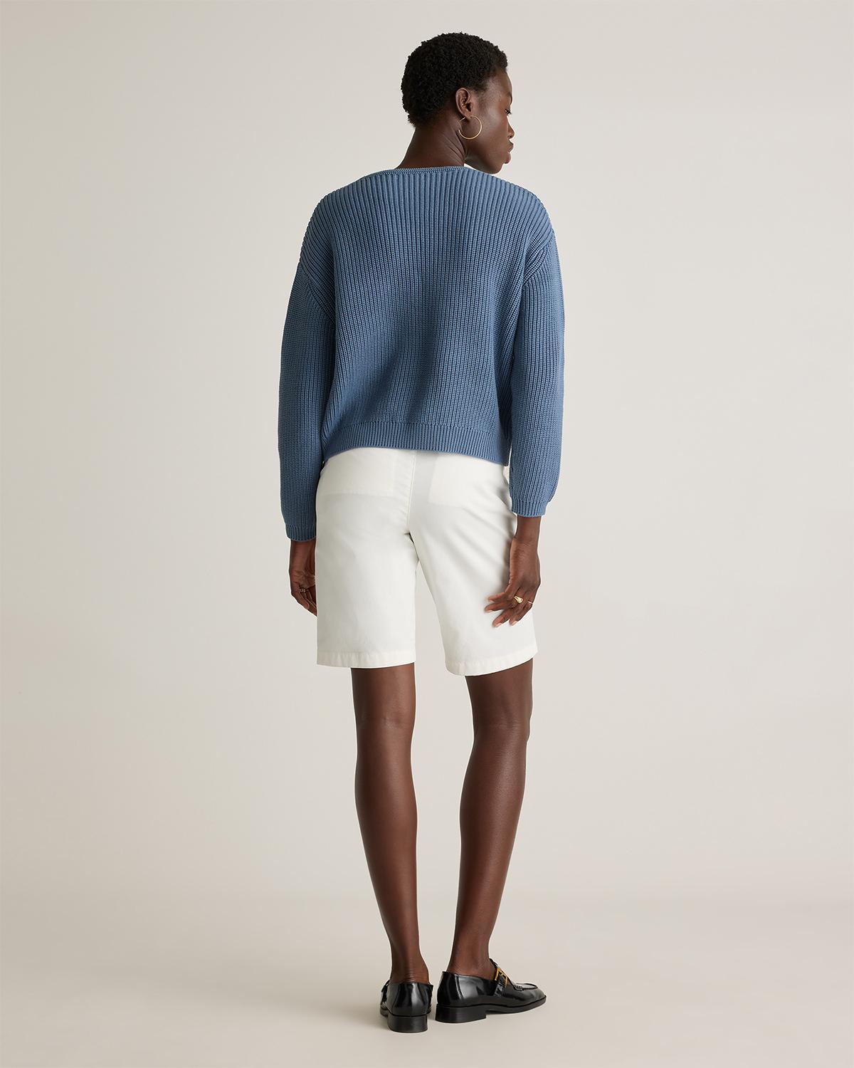 Quince | Women's Fisherman V-Neck Sweater Size XL, Organic Cotton Product Image