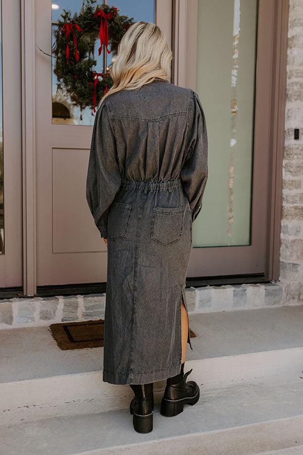 City Chic Denim Midi in Vintage Black Product Image
