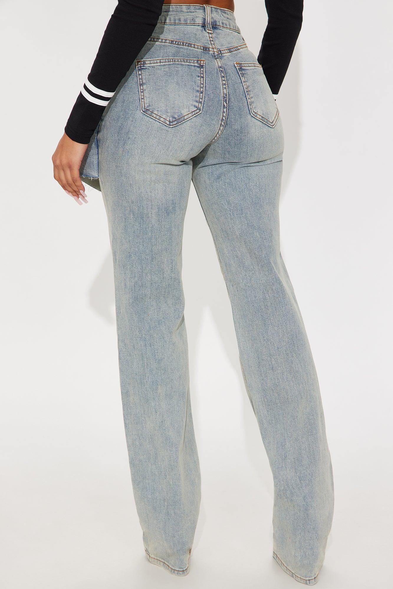 Double Take Skirted Straight Leg Jeans - Vintage Wash Product Image