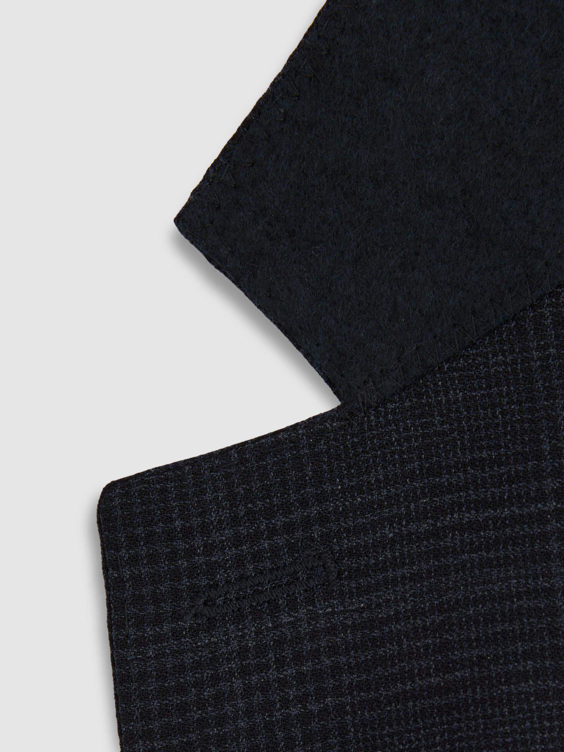 Single-Breasted Wool Blend Blazer in Prince of Wales Check in Navy Product Image