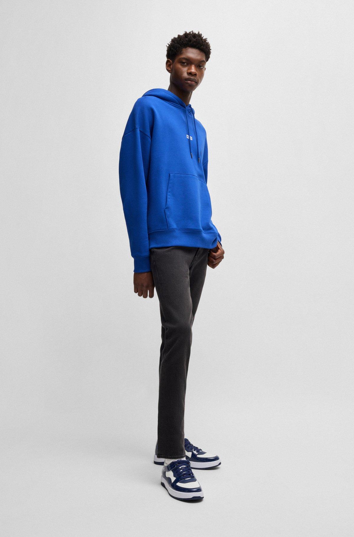 Cotton-terry loose-fit hoodie with logo details Product Image