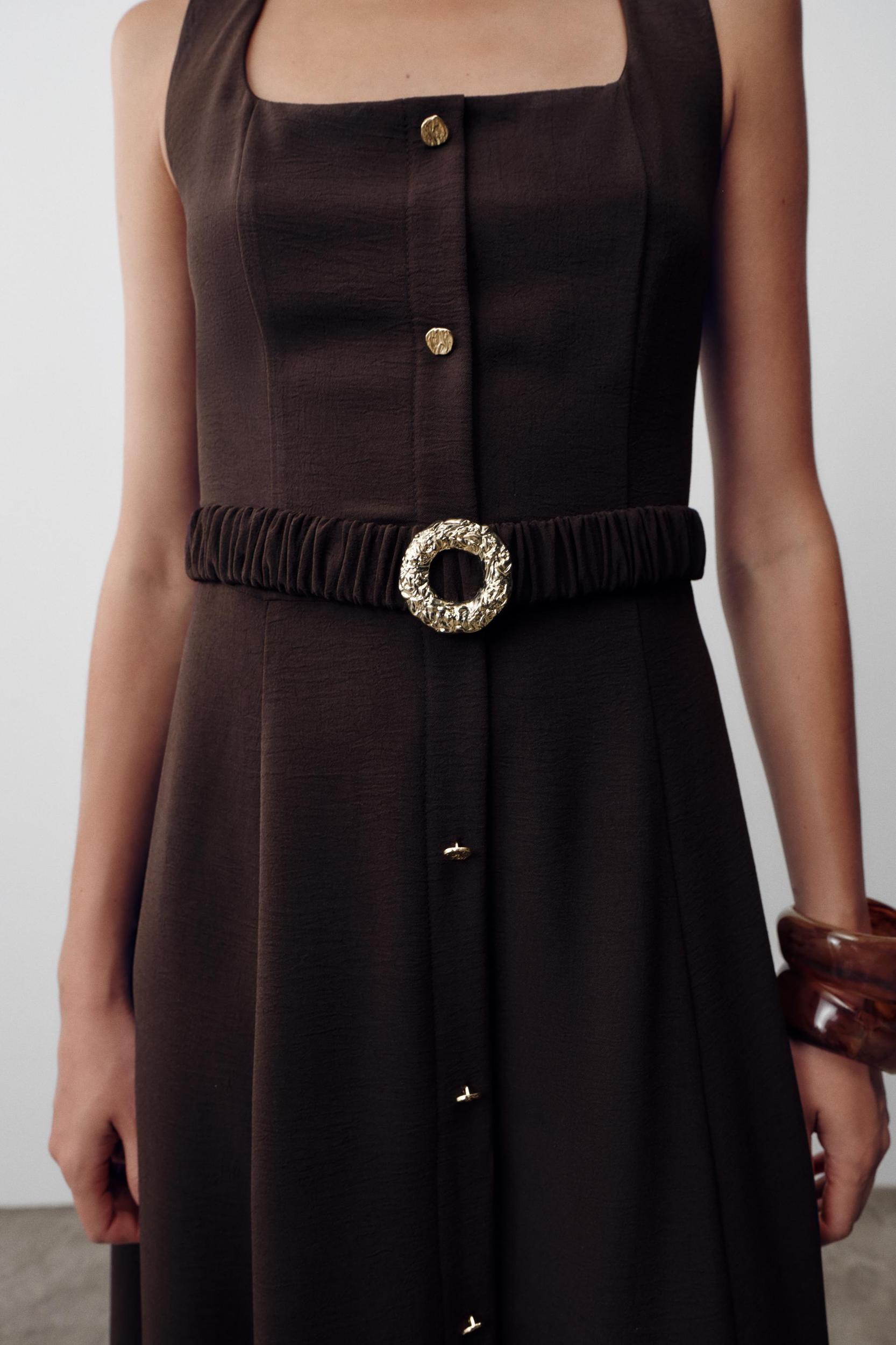 BELTED MIDI DRESS Product Image