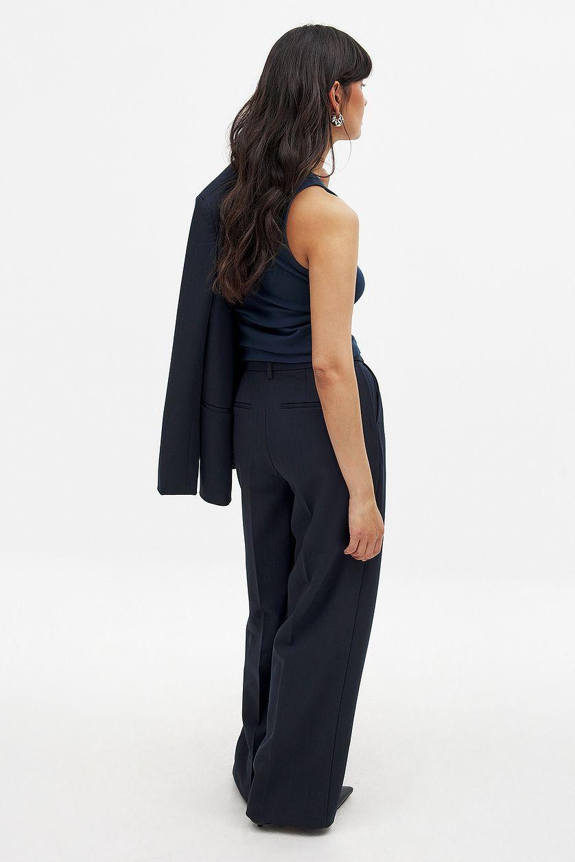 Wide High Waist Suit Pants Product Image