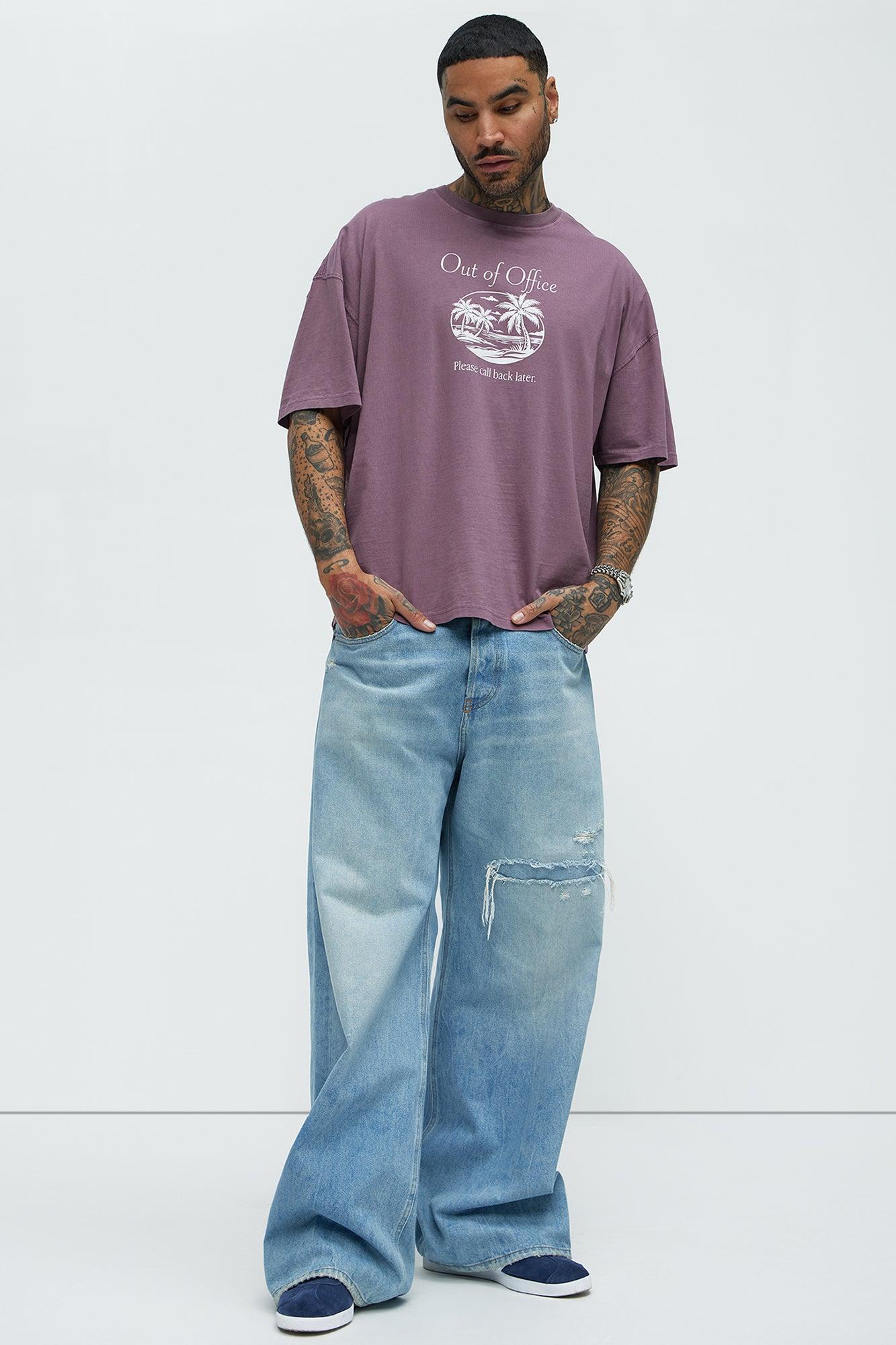 Out Of Office Oversized Short Sleeve Tee - Purple Product Image