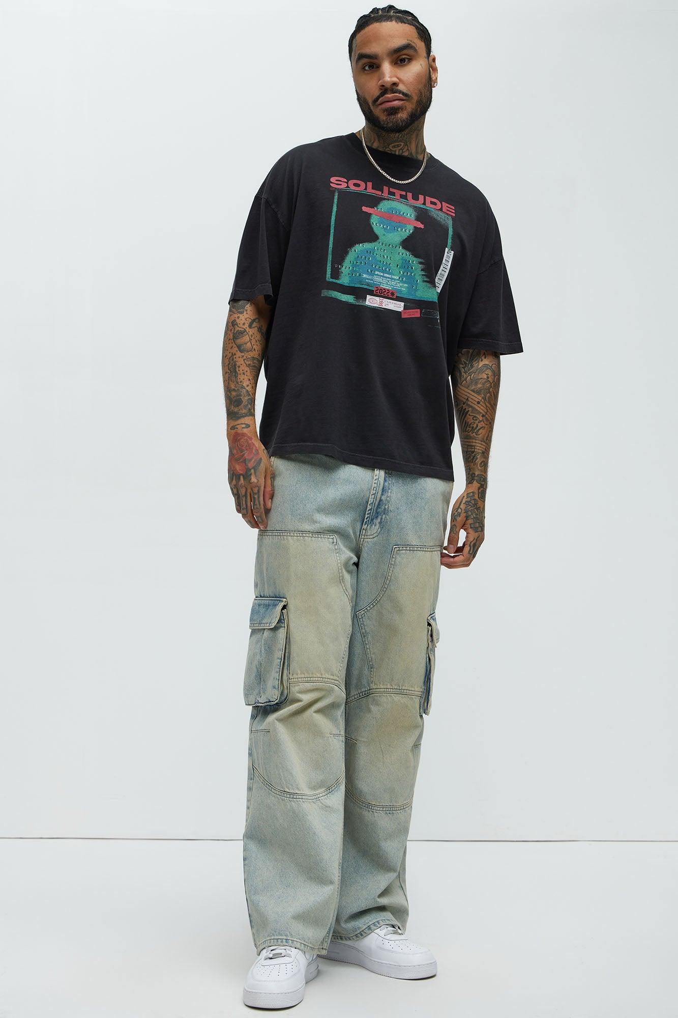 Solitude Oversized Short Sleeve Tee - Black Product Image