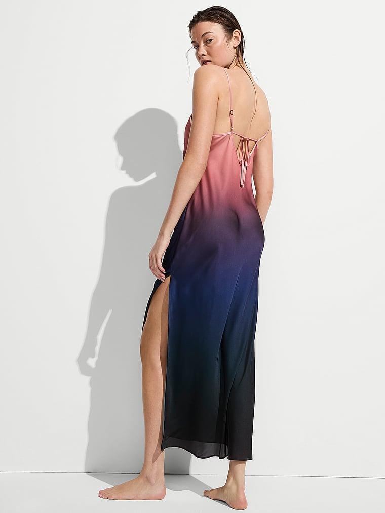 Beachwear Sunset Ombré Satin Vacation Maxi Dress Product Image