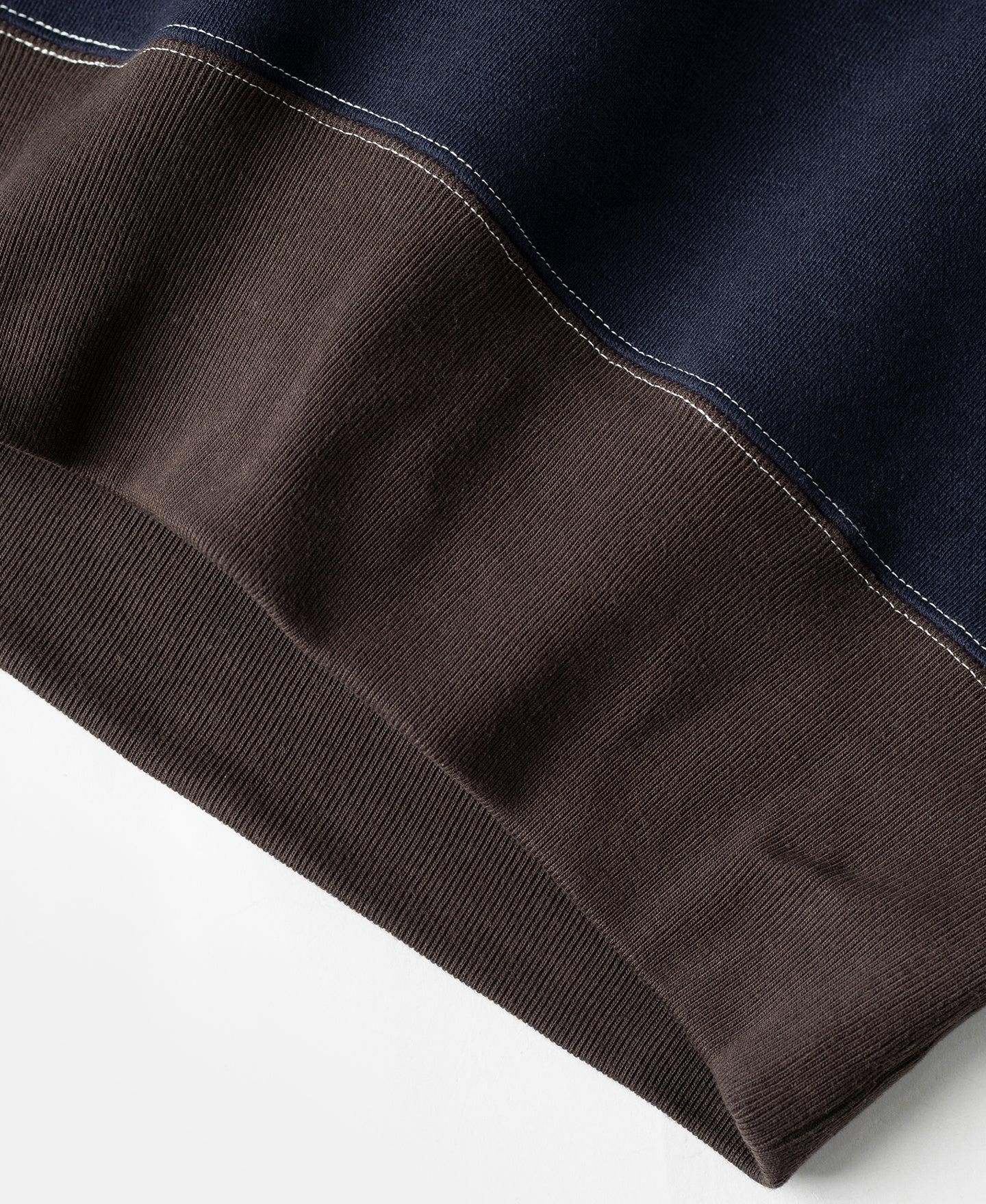 V-Inset Two-Tone Sweatshirt - Navy Product Image