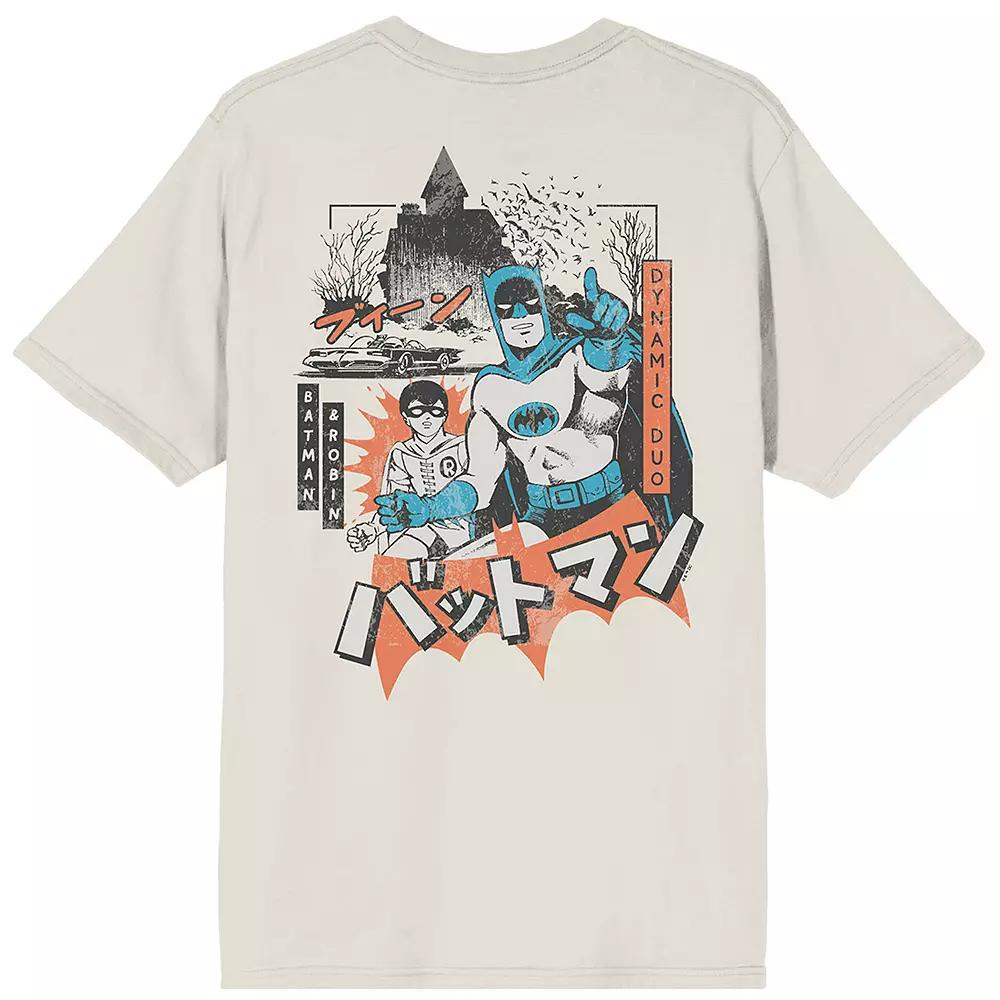 Men's Batmanga Batman & Robin Graphic Tee, Size: Large, Off White Product Image