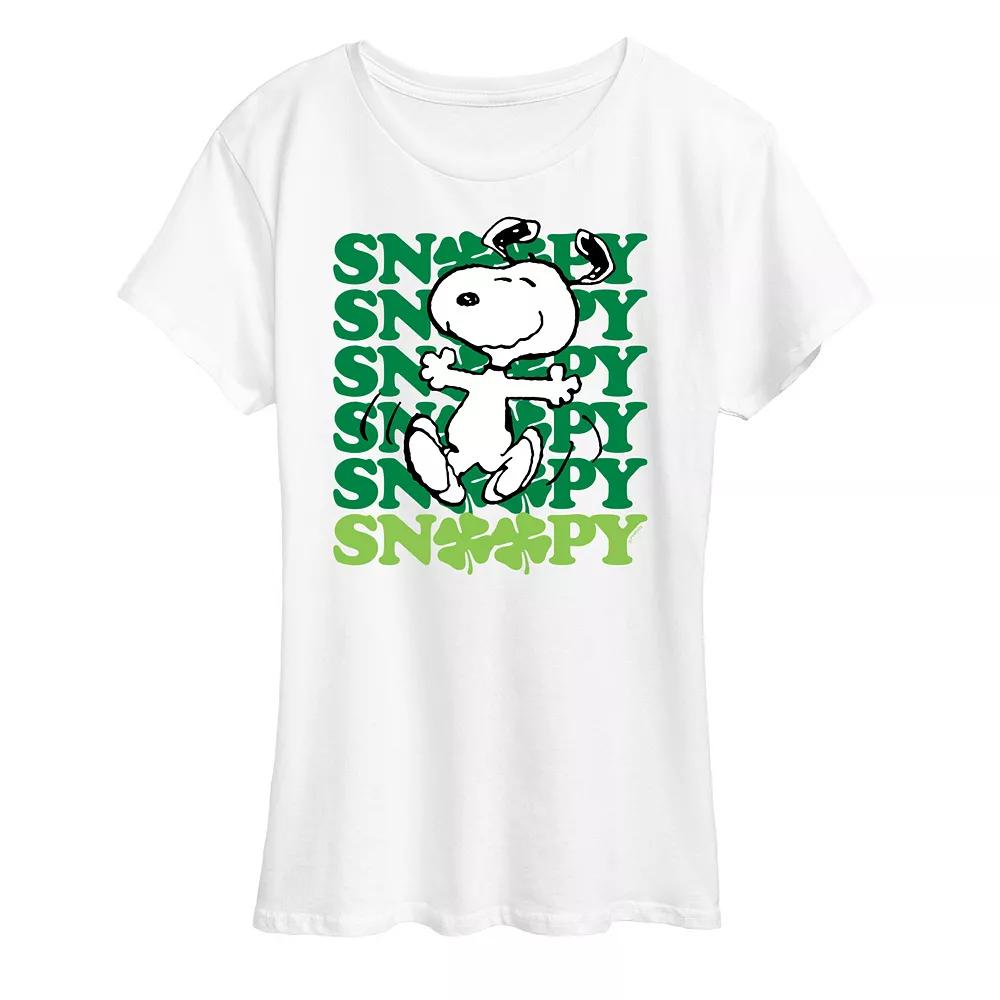 Women's Peanuts Snoopy Clover Dance Graphic Tee,  Product Image