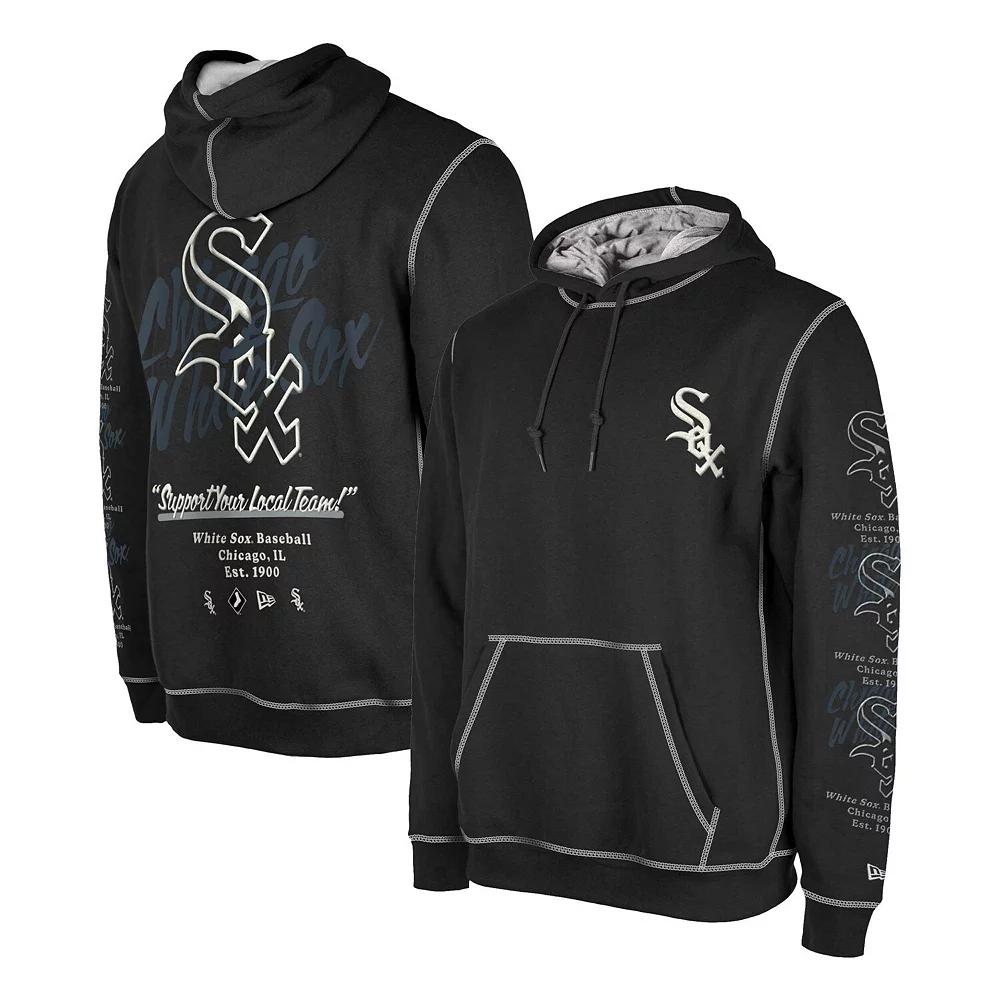 Men's New Era Black Chicago White Sox Team Split Pullover Hoodie, Size: XL Product Image
