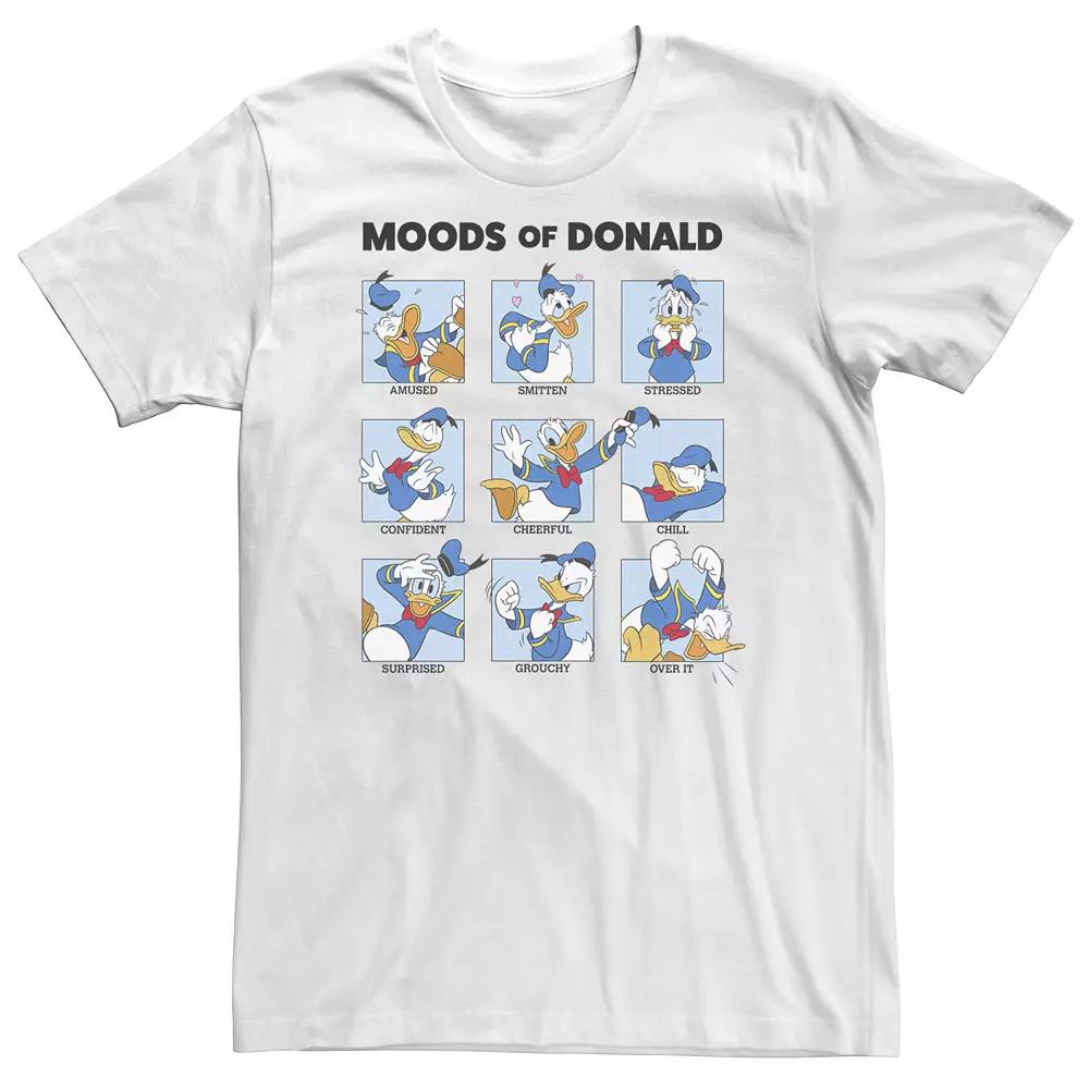 Big & Tall Disney Mickey & Friends Donald Duck Moods Box Up Tee, Men's, Size: 4XL, White Product Image