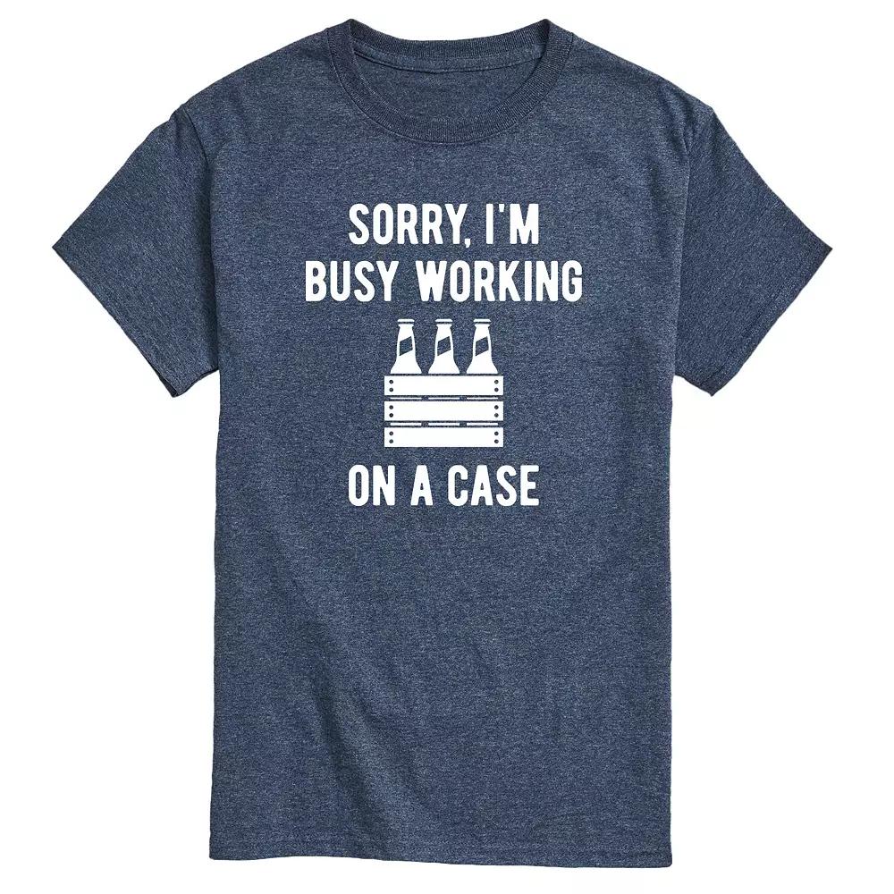 Men's Sorry I'm Busy Working On A Case Graphic Tee,  Product Image