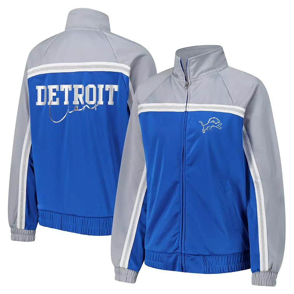 Women's G-III 4Her by Carl Banks Blue Detroit Lions Post Game Full-Zip Track Jacket, Size: Small Product Image