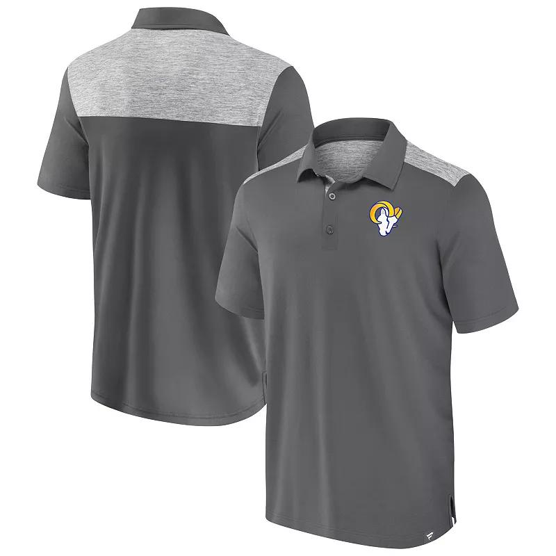 Men's Fanatics Gray Los Angeles Rams Long Shot Polo,  Product Image