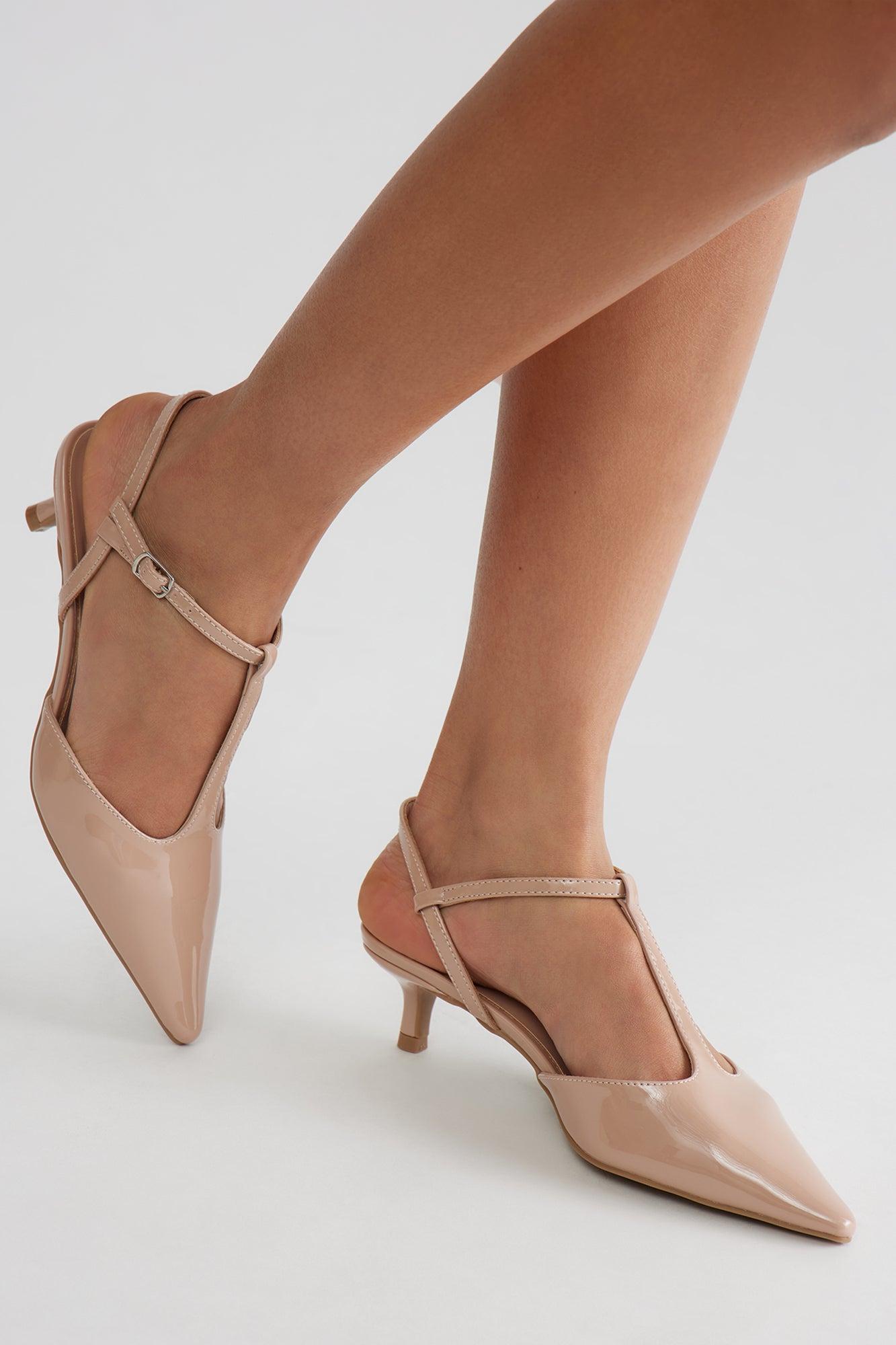 Signal Patent Kitten Heel Pumps - Nude Product Image