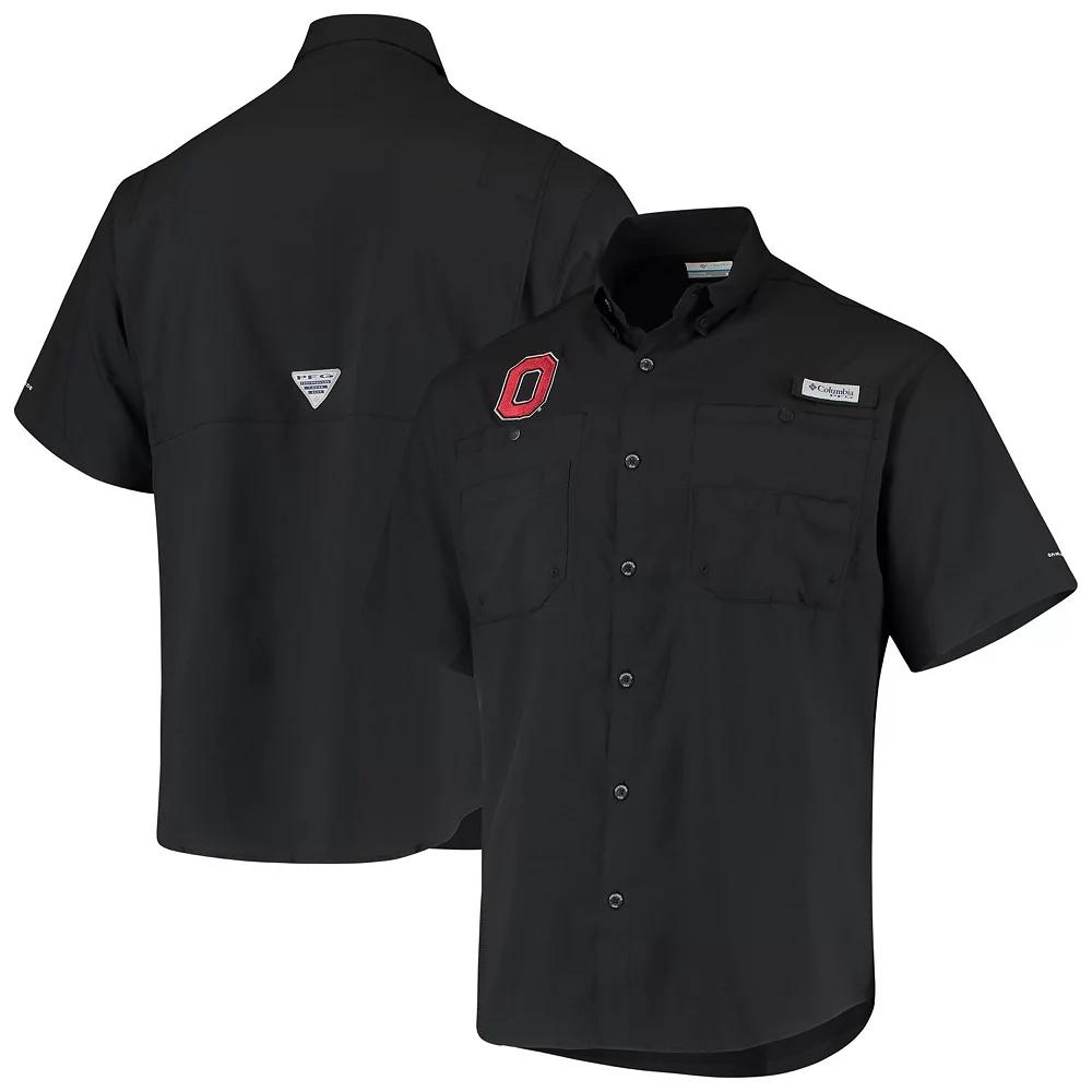 Men's Columbia Black Ohio State Buckeyes Tamiami Omni-Shade Button-Down Shirt,  Product Image