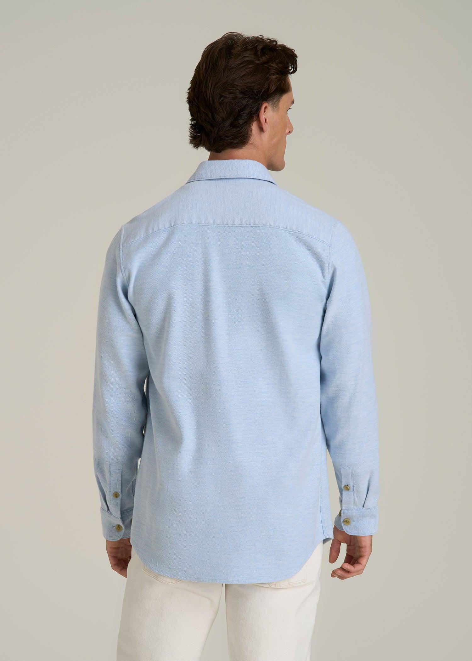 Everyday Comfort Terry Overshirt for Tall Men in Cloud Blue Male Product Image