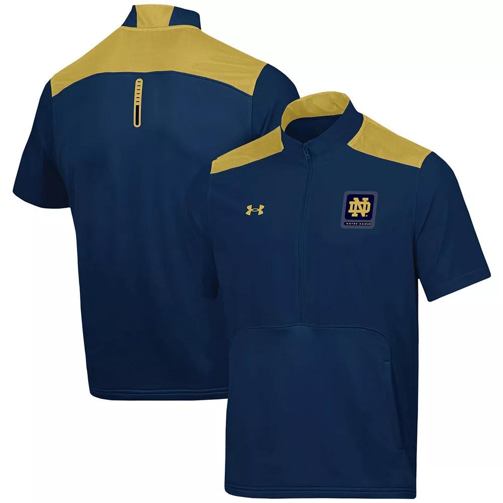 Men's Under Armour Navy Notre Dame Fighting Irish Motivate Half-Zip Jacket, Size: Small, Blue Product Image